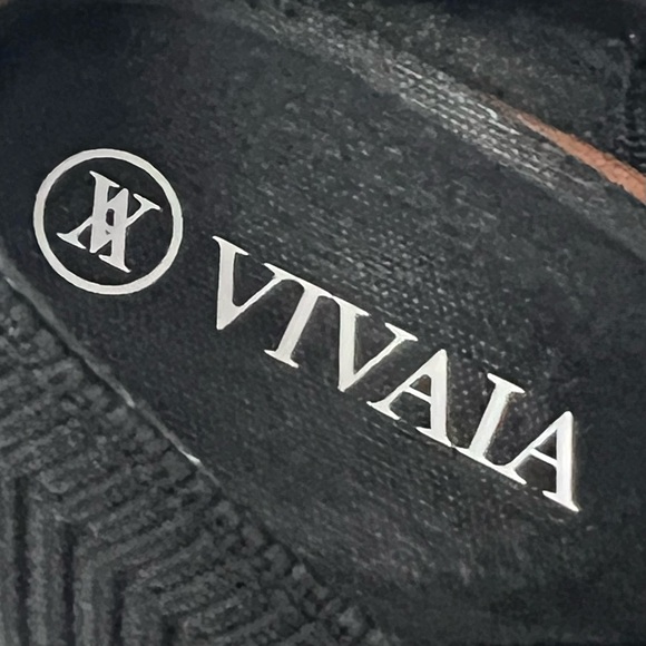 Vivaia Melody Black Knit Square Toe Comfort Slip On Block Heels Women’s 37 - Picture 14 of 15